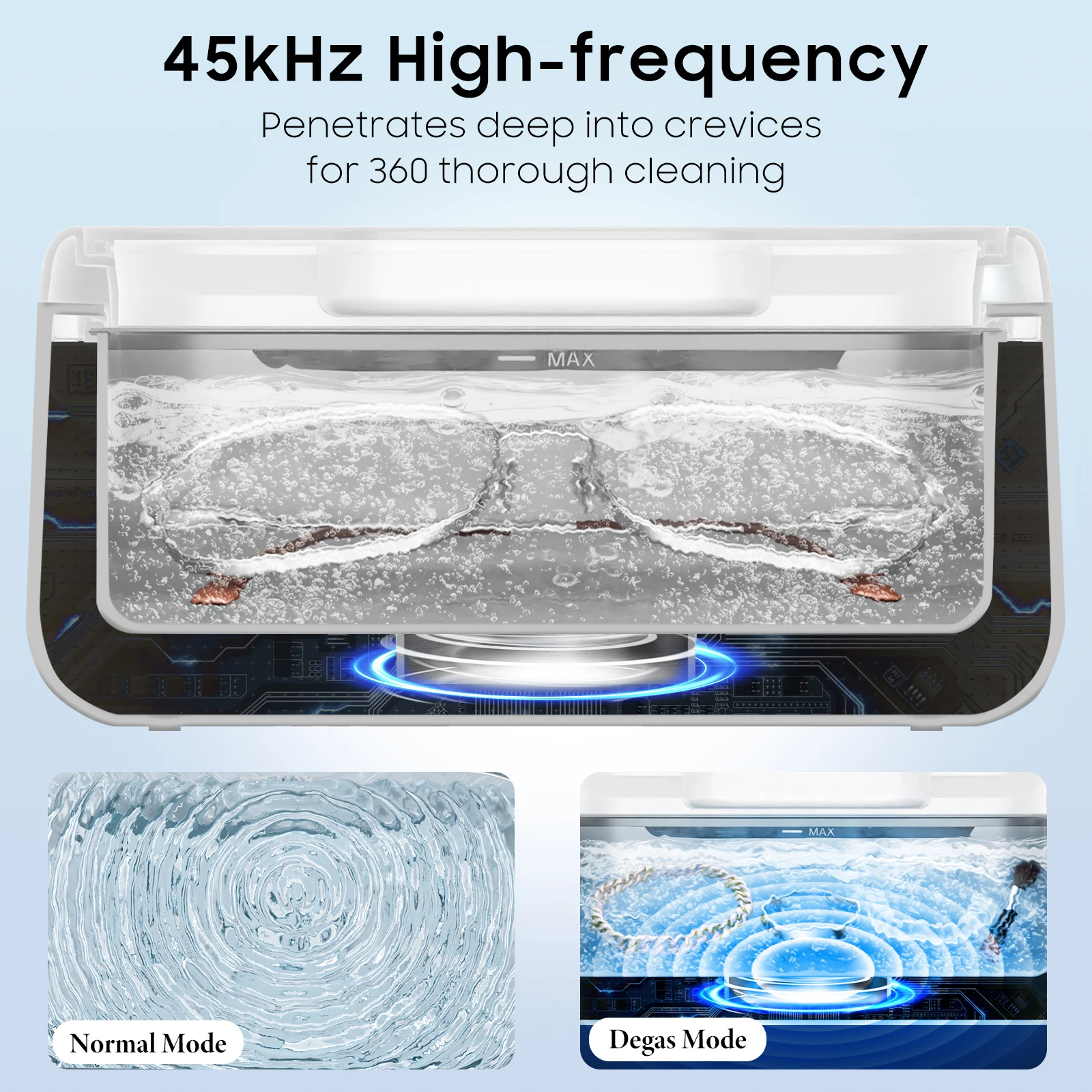 45kHz Ultrasonic Cleaner, 550m - Ultrasonic Cleaner Machine Glasses Denture 评论和价格