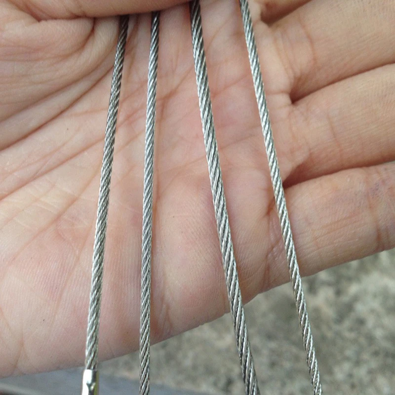 EDC Stainless Steel Wire Rope Key Chain Carabiner Cable Key Ring Outdoor Hiking Bushcraft Loop Circle Multi-Tool Keychain