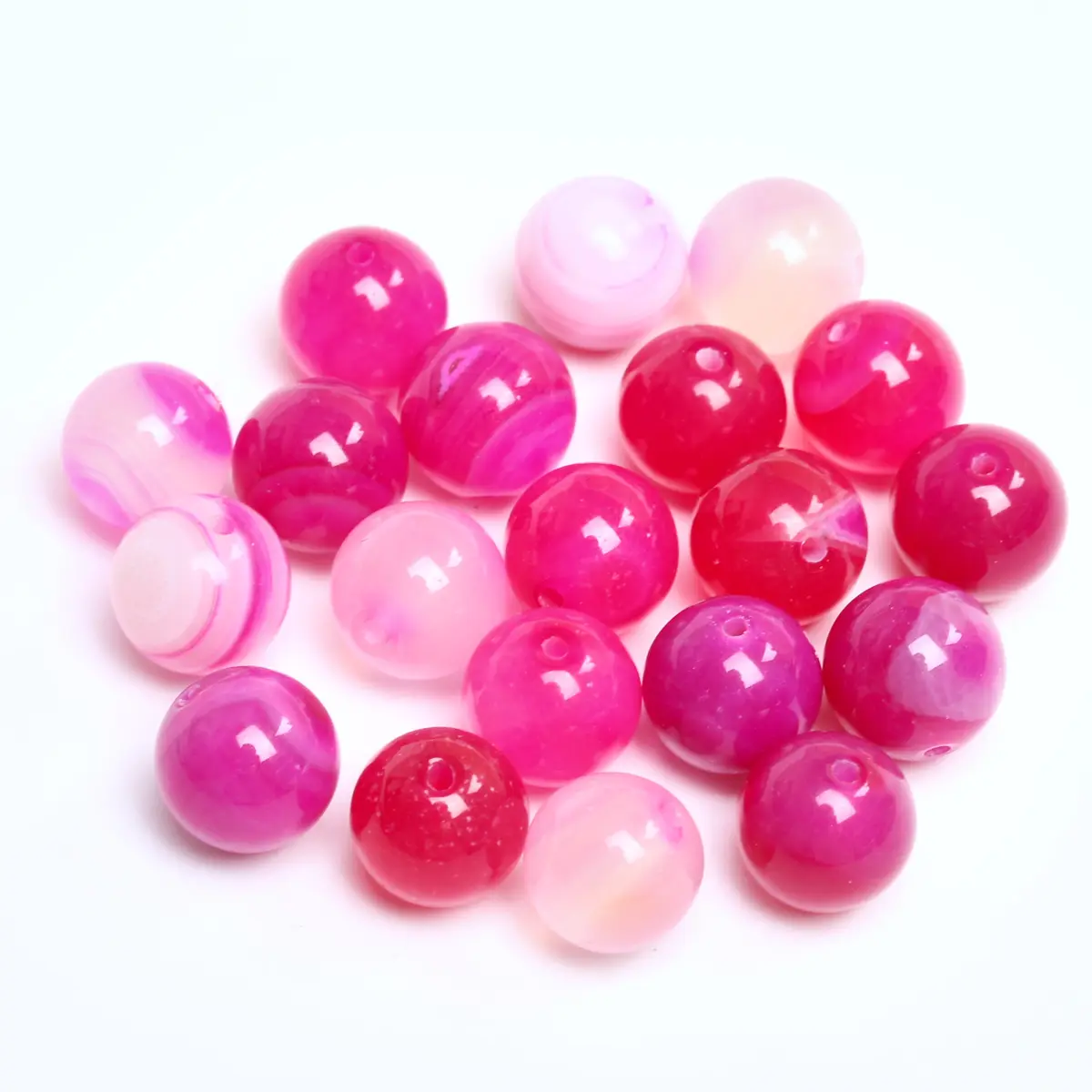 4/6/8/10/12mm Rose Red Striped Agate Natural Stone Round Loose Beads For DIY Bracelet Necklace Jewelry Accessories