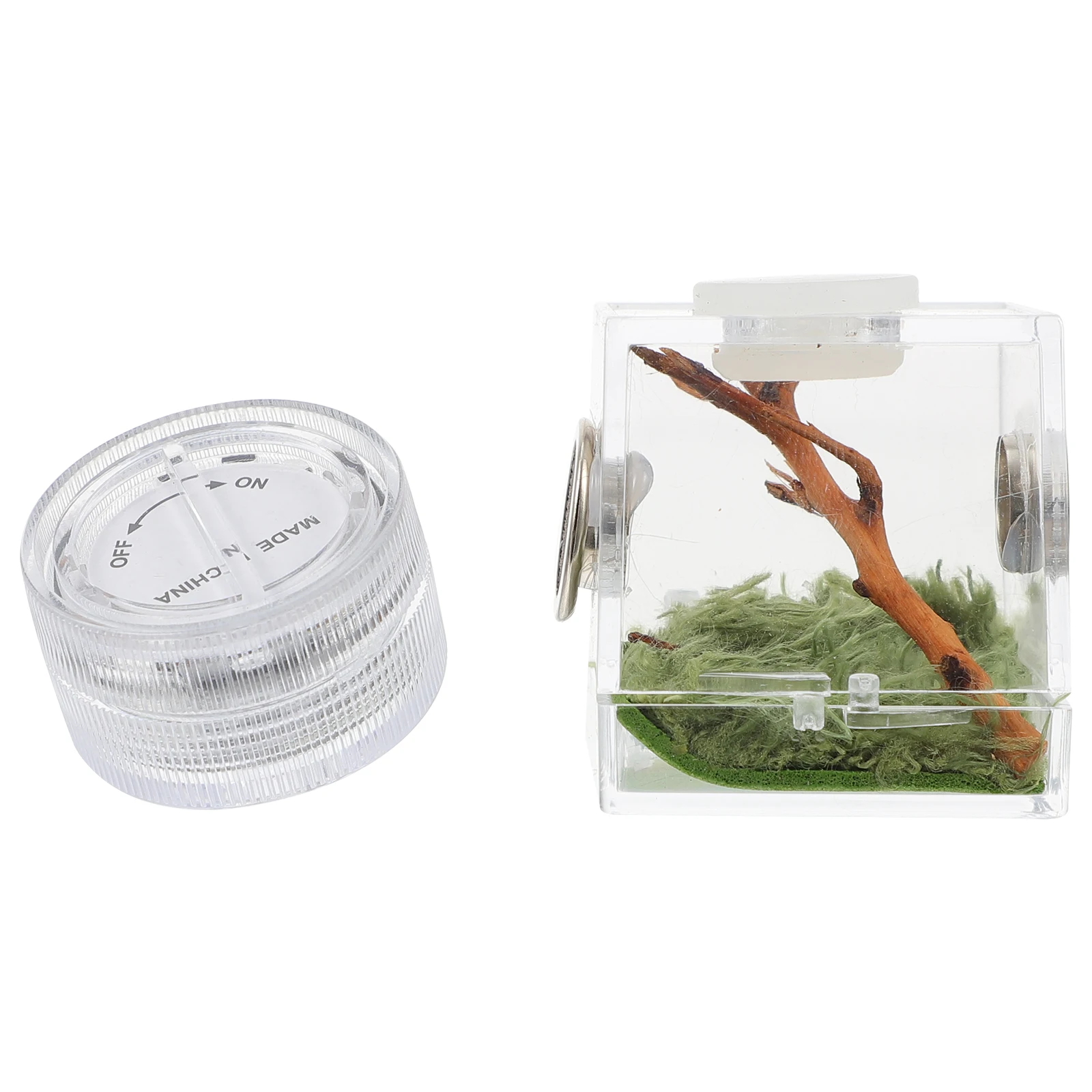 

Jumping Spider Breeding Cage Kit Pet Hideout Enclosure with Light Wood