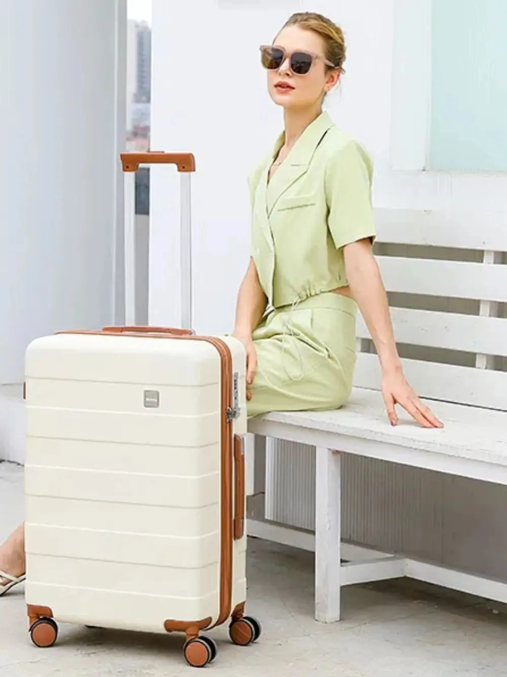 Imiomo Reisegepäck-Sets 5-teilig, Leichter Langlebiger Koffer mit Reisetasche und Kosmetiktasche, TSA-Schloss, Spinner-Rollen