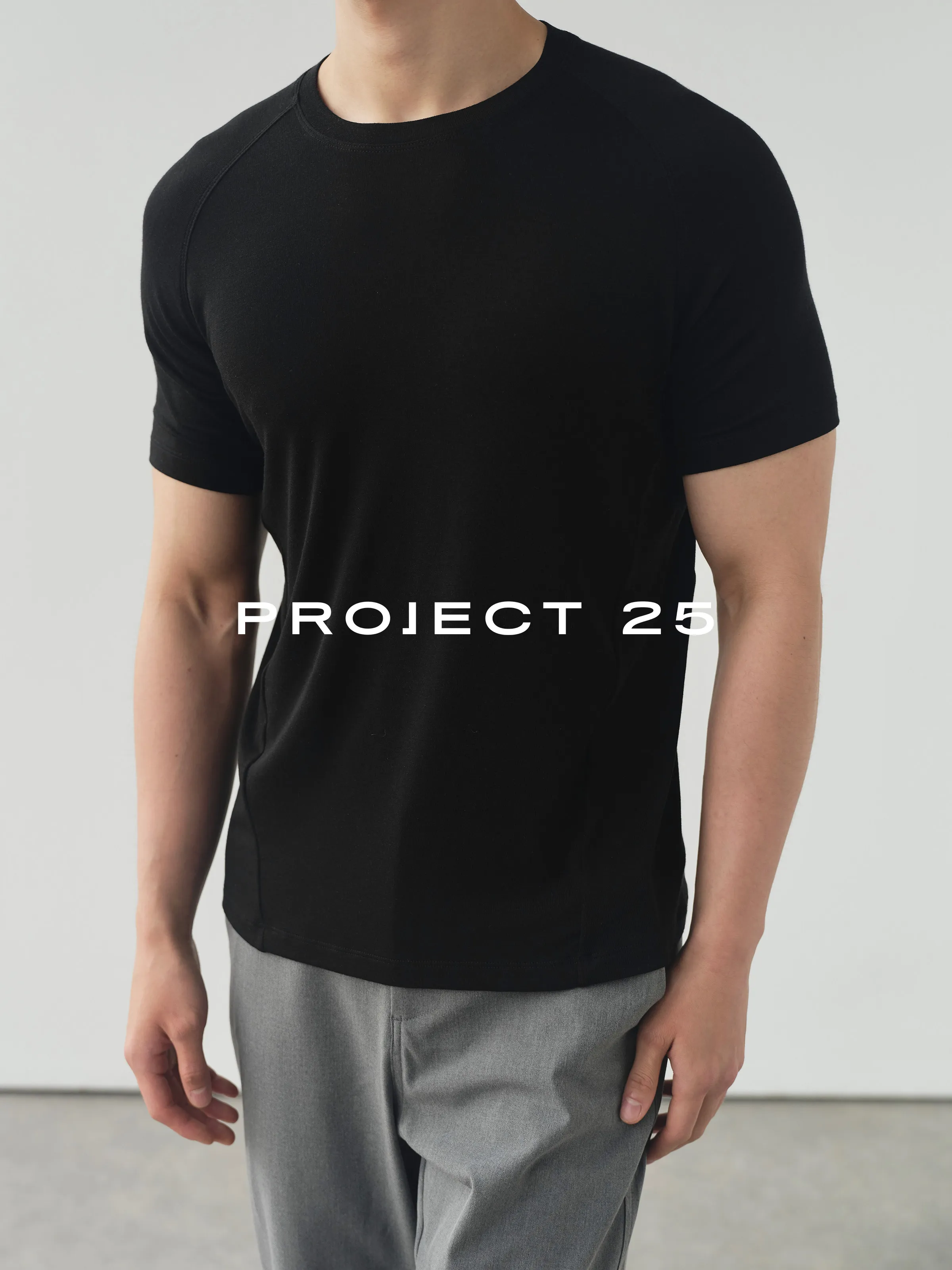 PROJECT 25 Men's 18.5μm Merino Wool T-Shirt High Stretch Moisture Wicking Breathable Soft Short