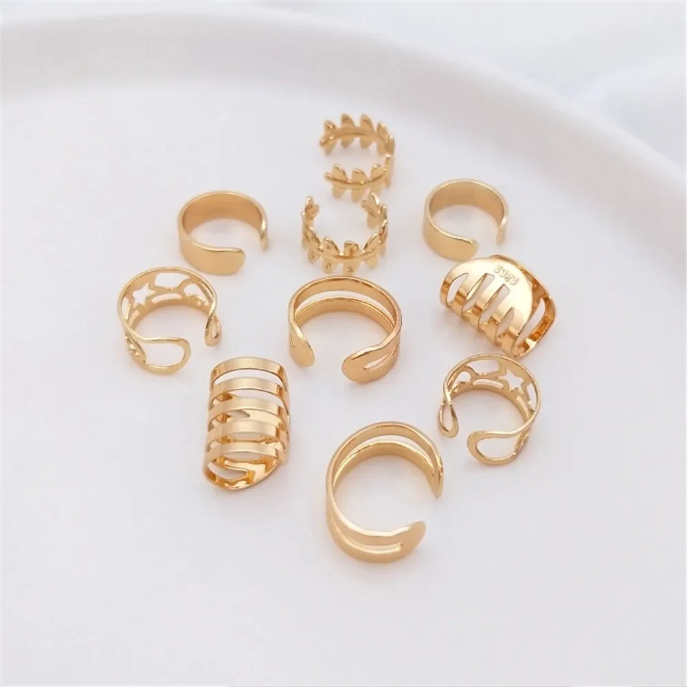 

14K Gold Plated C - shaped ear clip without ear hole ear bone clip ear buckle DIY hand - made earring accessories
