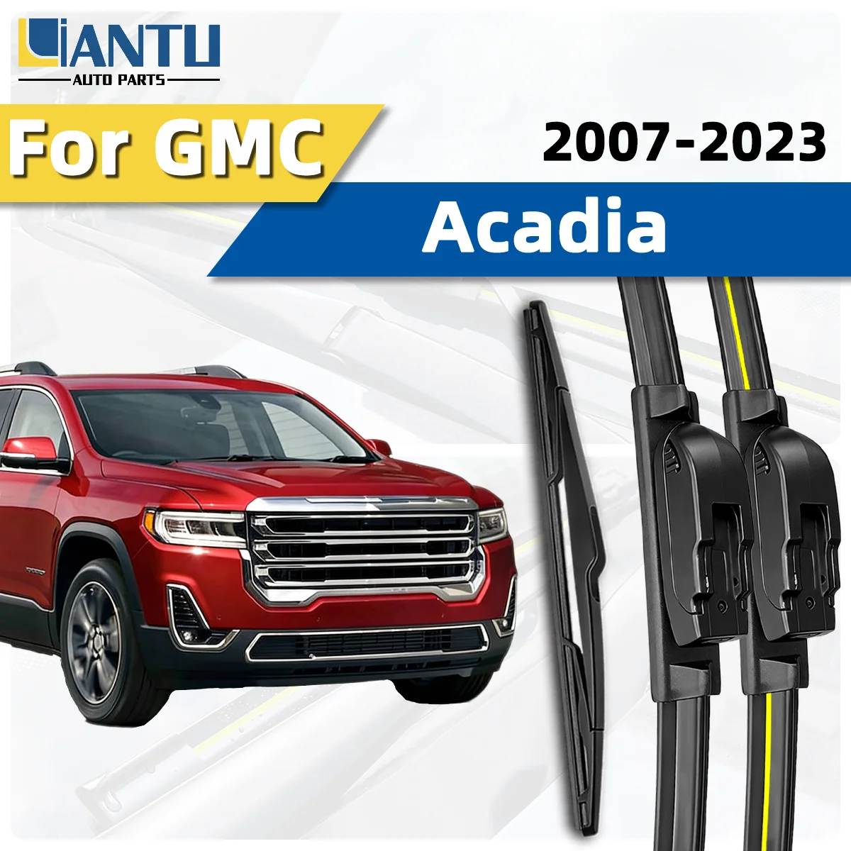 

3PCS Front And Rear Wiper Kit Fit For GMC Acadia 2007-2023 Windshield Wiper Silent Wiper Car Accessories 2022 2021 2020 2019