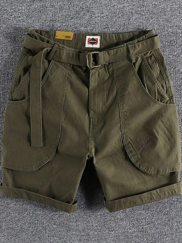 

Waed Pure Cotton Men's Casual orts 3D Large ket Wear Resistant Straight Leg Workwear mid Length Summer Faion