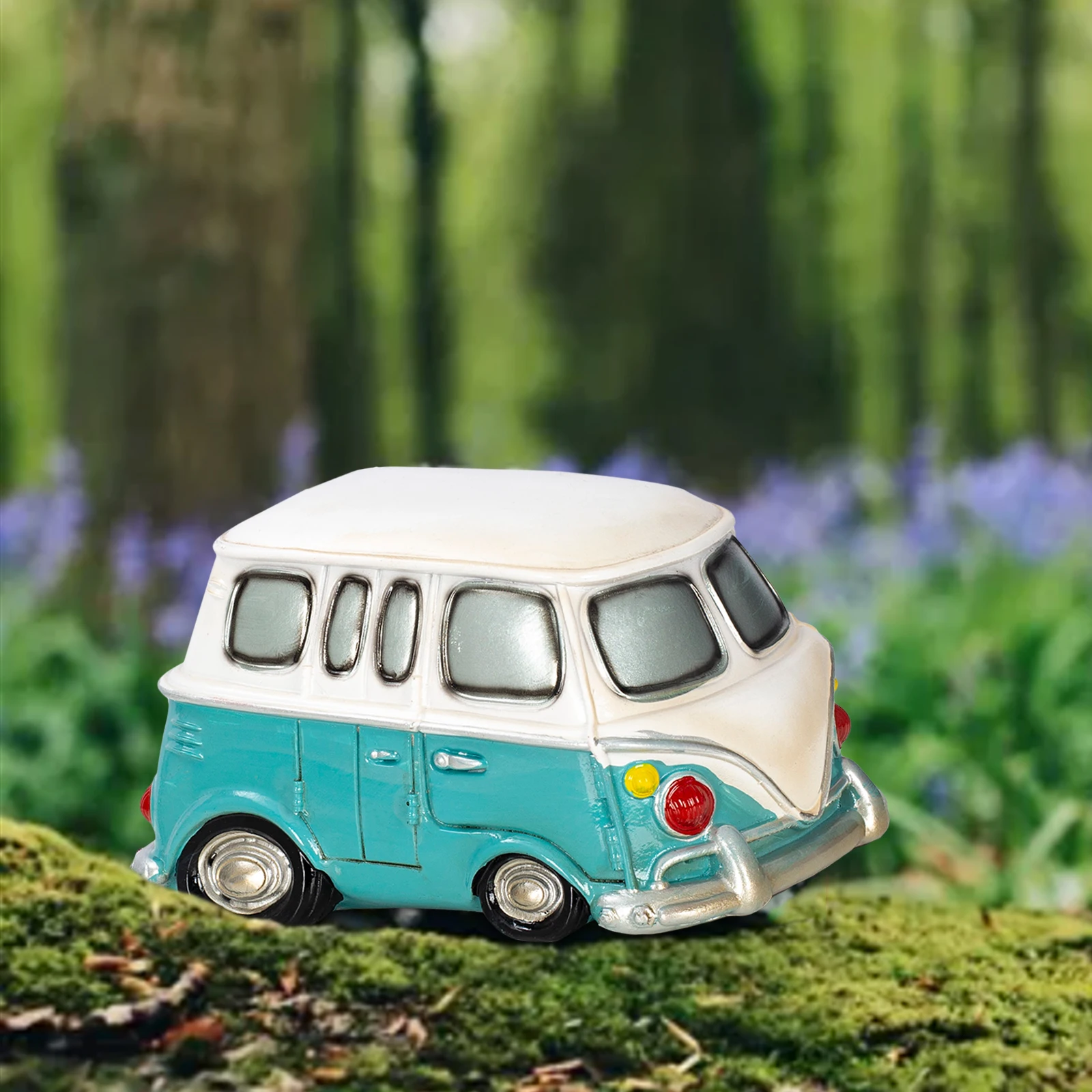 حافلة الهبي الكلاسيكية، حصالة على شكل حيوان قابلة للجمع، ديكور المكتب المنزلي، قطعة مركزية على الطاولة، عرض رف الكتب - بنك توفير بطابع السيارة #1