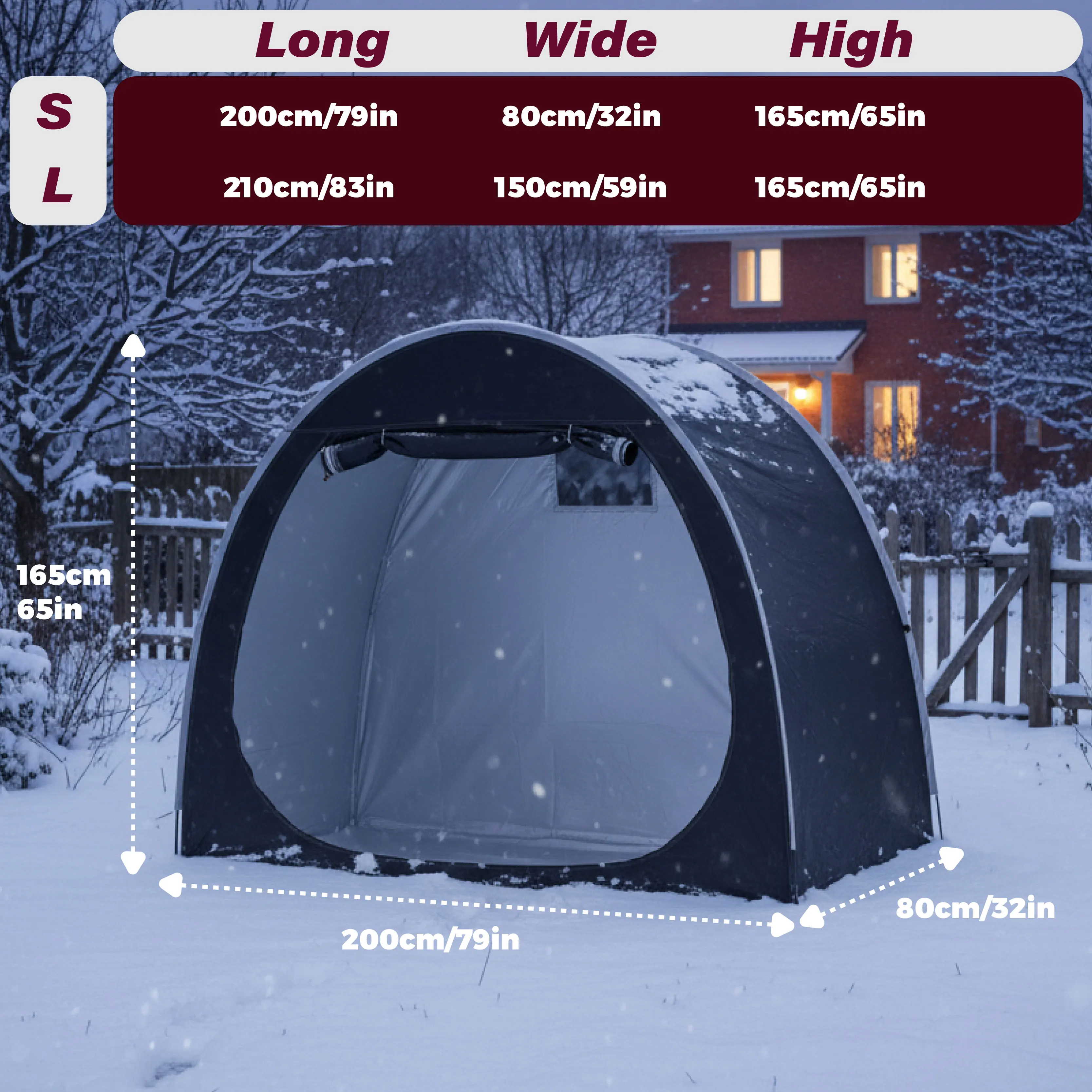 1 Pack Flexible Portable Bike Storage Shed, Fold‑able Shelter for Home Users, Backyard Patio Bicycle Storage Tent House
