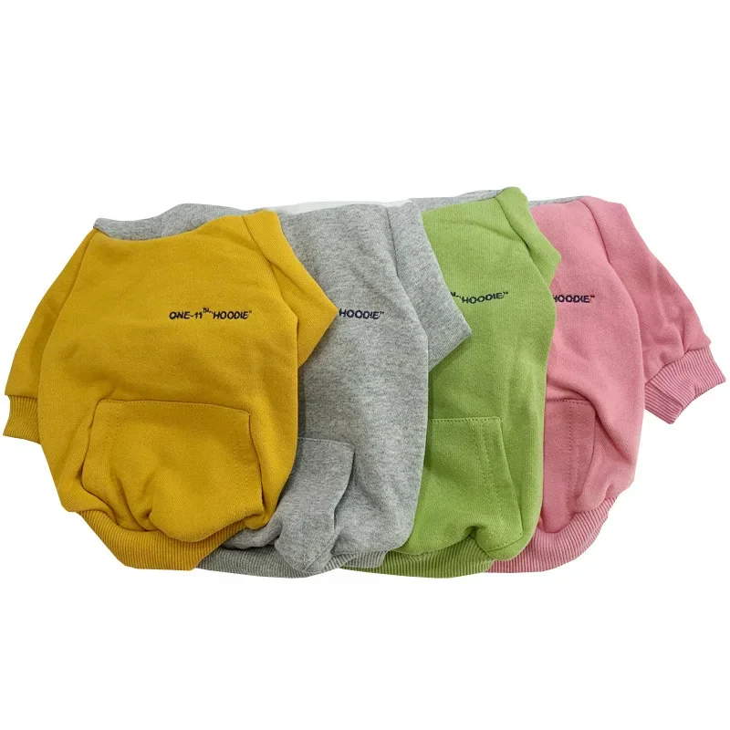 The New  Pet Clothes  Dog Clothes Parent-child Wear Spring and Autumn Korean Version Pure Cotton Hoodie Four Colors Seven Sizes