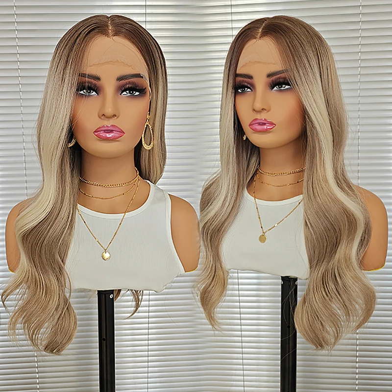 Snowdrop Synthetic Lace Frontal Wig Natural Curly Wigs Black Blonde Hair Trangle Free Wig Ladies for Daily Use