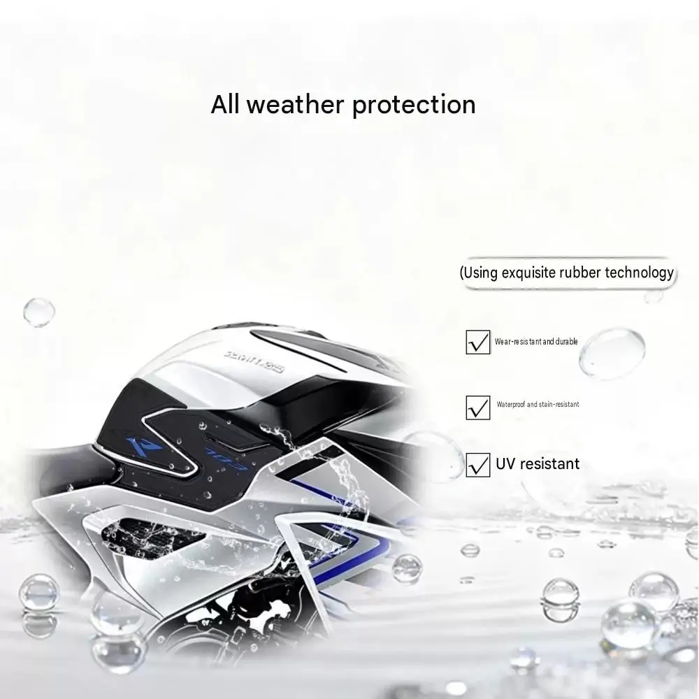 Fuel tank pad for ZONTES 703RR: Rubber tank protector, anti-slip, wear-resistant, and scratch-resistant body decal/accessory.