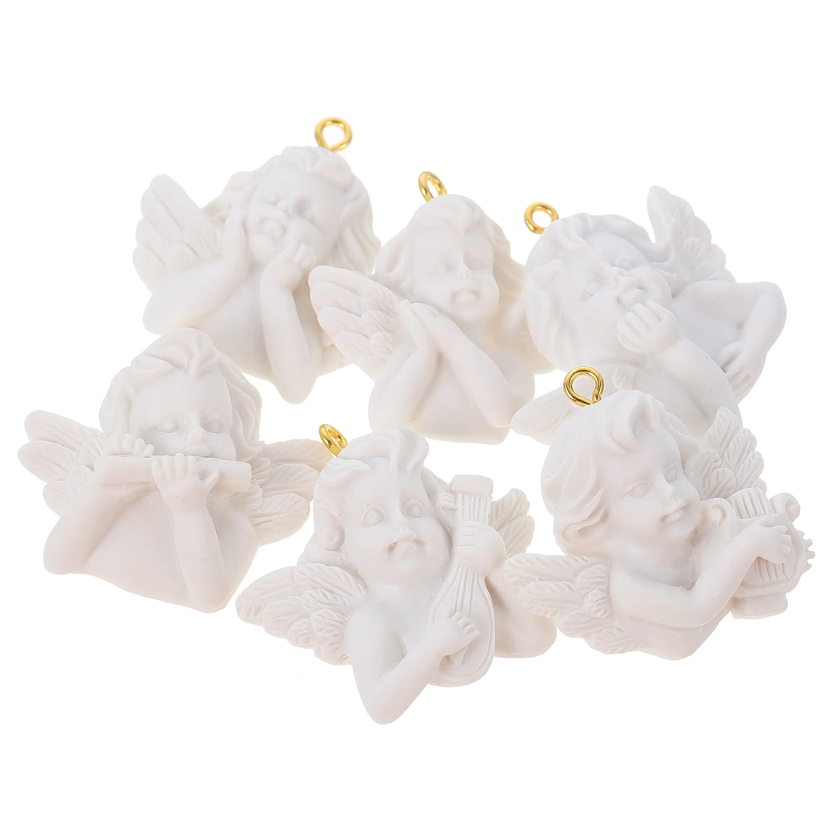 12 قطعة أجنحة الملاك المفاتيح الراتنج Charms المعلقات Diy بها بنفسك صنع المجوهرات الاكسسوارات الحرفية هدية زخرفة الزخرفية اليدوى