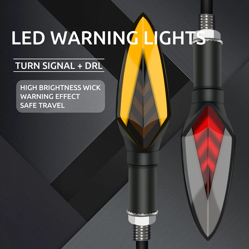 Universal Moto Turn Signal light turn flowing Arrows led motorcycle Warning taillight Flashing led motorcycle indicator lamp