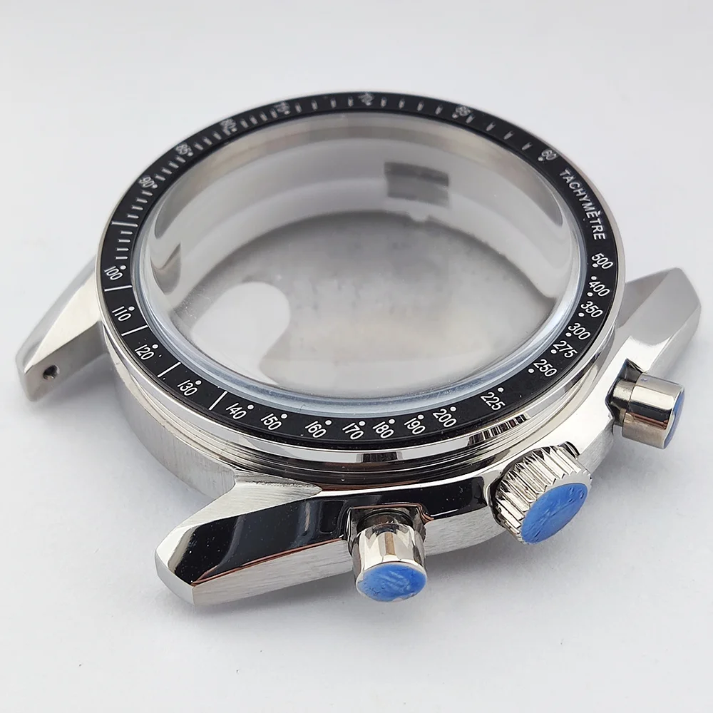 Casing 40MM VK63 Set Casing Jam Tangan Kaca Safir Casing Baja Tahan Karat Cocok untuk Casing Dial 32.5 Casing Jam Tangan Pria Mewah Casing Pergerakan VK63