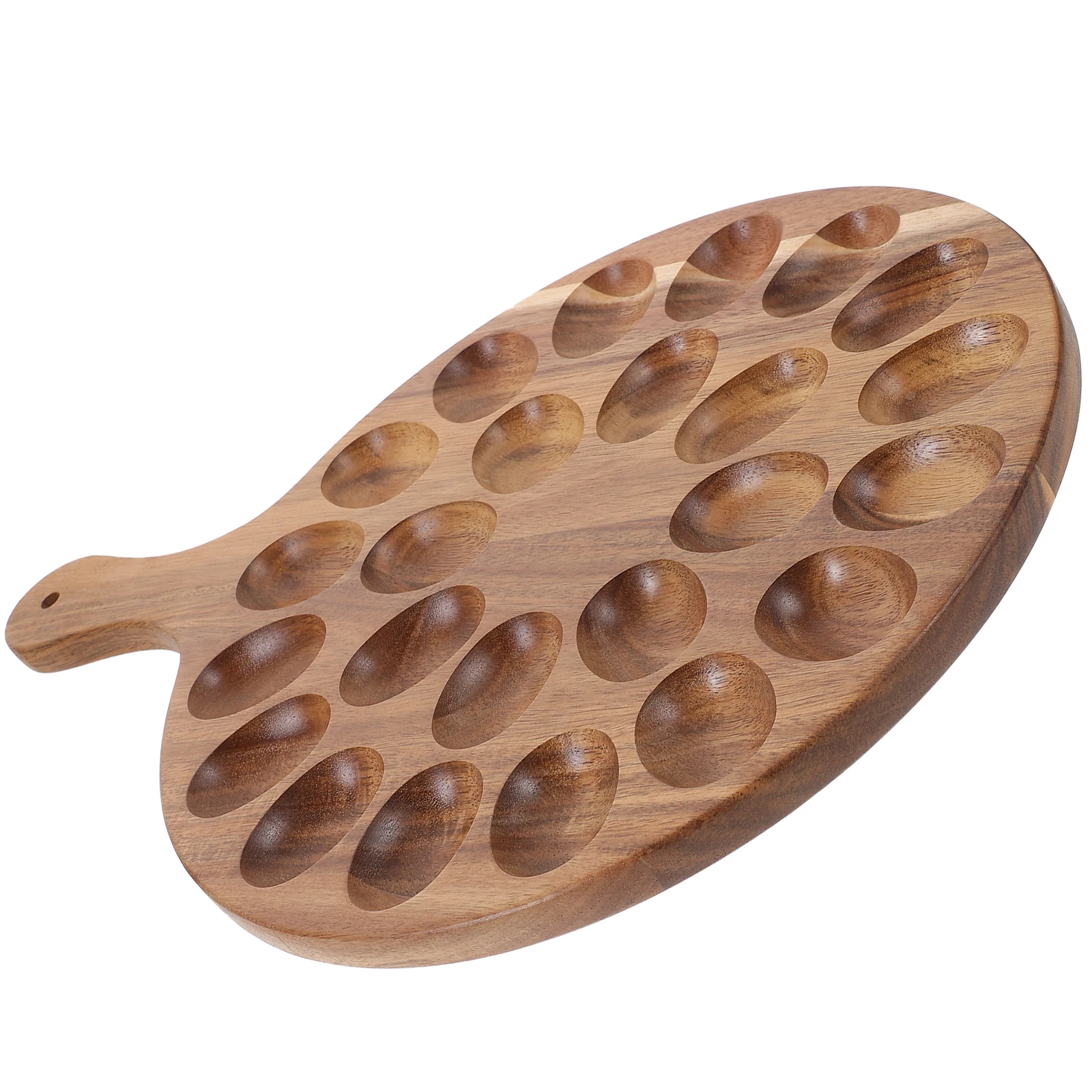 Acacia Egg Tray Storage Rack Devilled Eggs Holder Deviled Carriers Serving Plate Platter Easter Home Kitchen Party Use