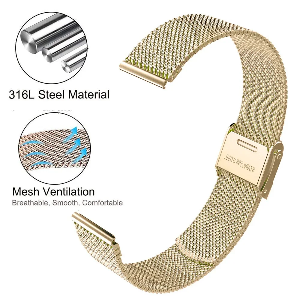 Cinturino in acciaio inossidabile per Garmin Forerunner 265 255 245 645 Misic Strap Venu 3 2 Plus Sq/Vivoactive 5 4 20mm 22mm Bracciale in metallo