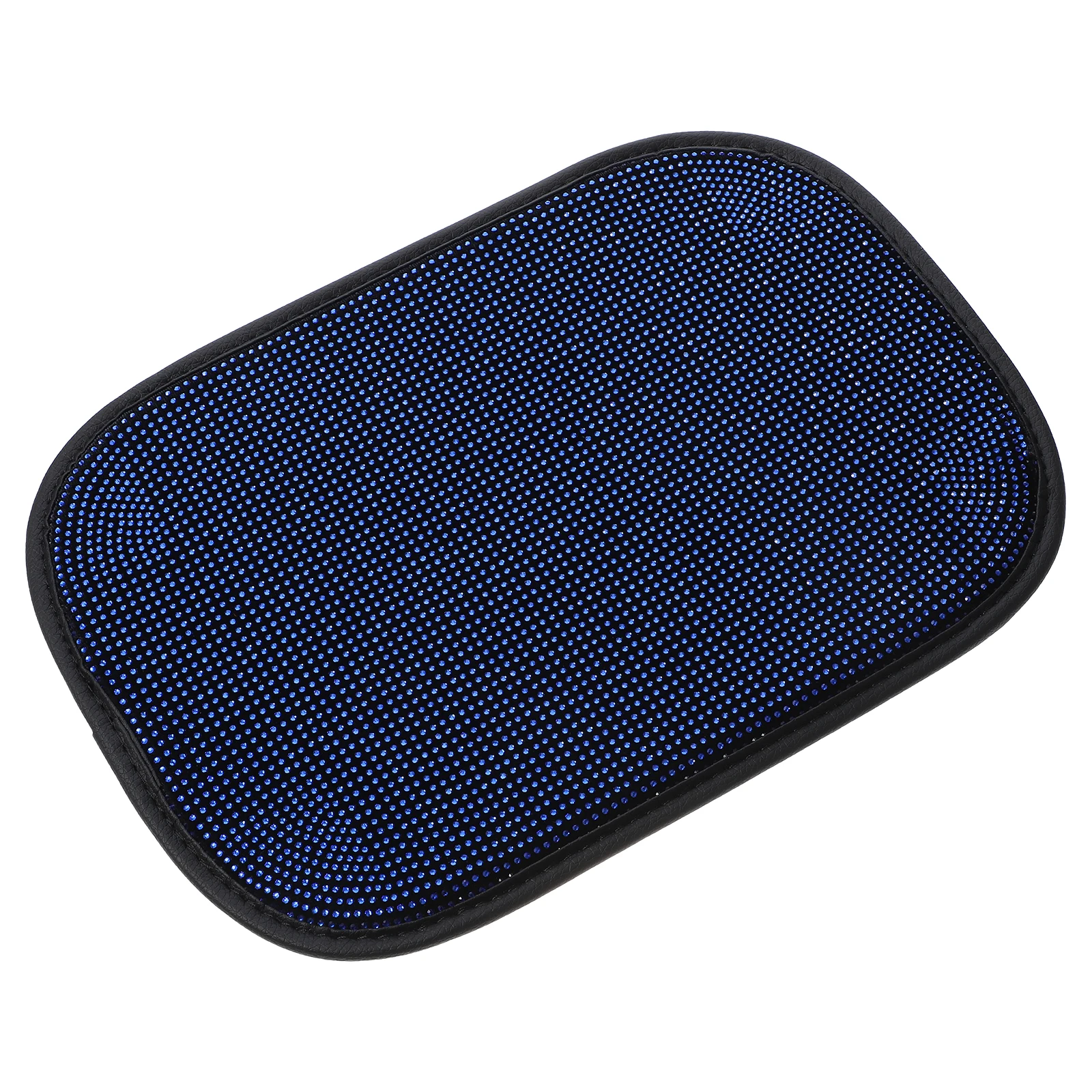 

Car Armrest Box Protector Rhinestone Center Console Cover Blue Cushion Cool Breathable Elastic Band Car Accessory