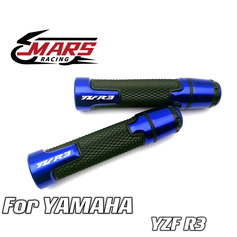 Empuñaduras de goma para manillar de motocicleta, accesorio para YAMAHA YZF-R3 YZF R3 2018-2021 2022 +, 22mm, logotipo YZFR3