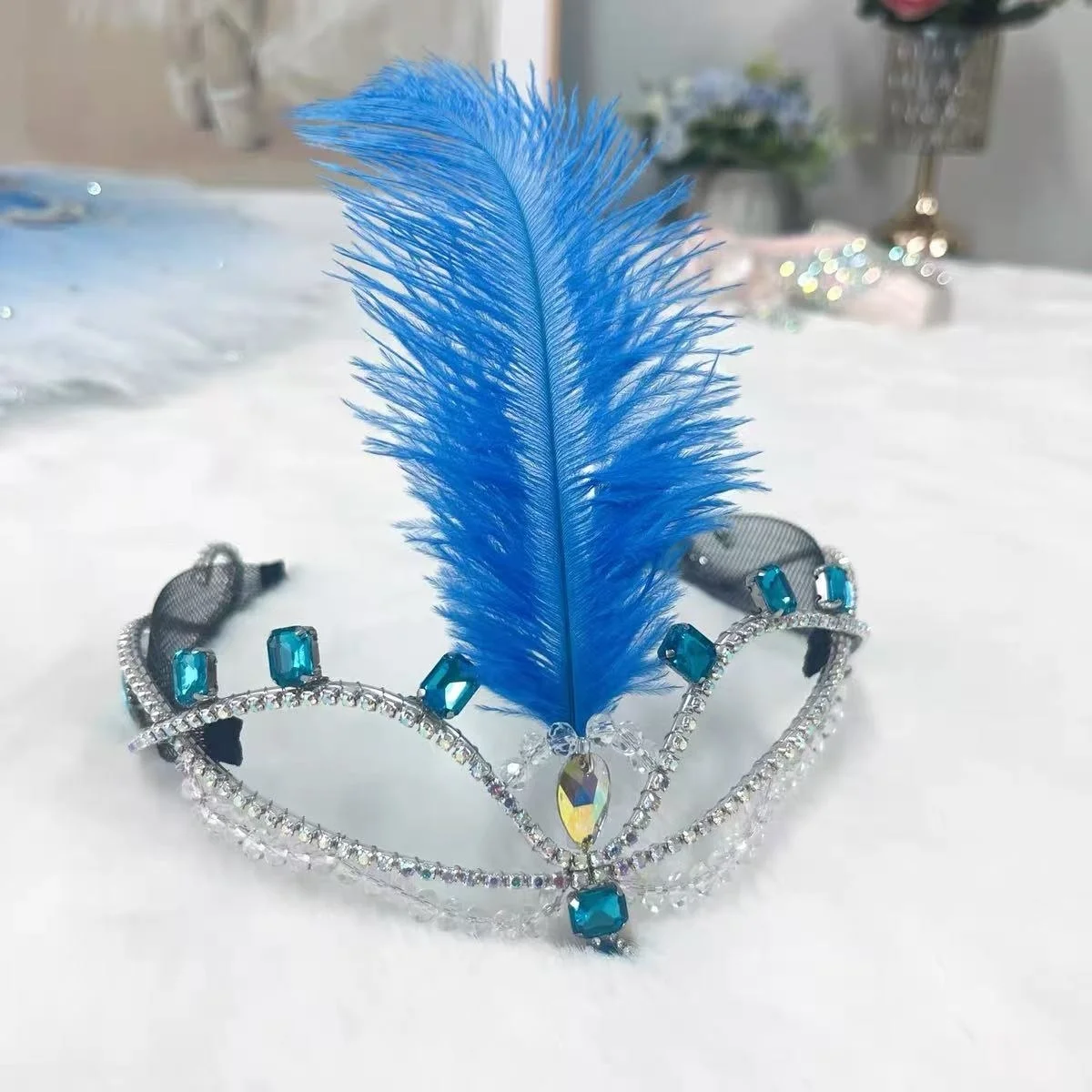 

Новая изысканная балетная юбка-туту и головной убор, подходящие для выступлений и соревнований по балету «Пакита», «Спящая красавица», «Серебряная фея».