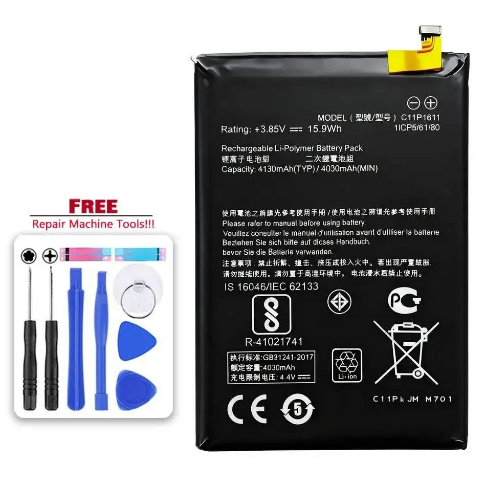 

Mobile Phone Battery For Asus Zenfone 3 Max Z3 ZC520TL 4130Mah Stable C11P1611 Reliable Power Supply