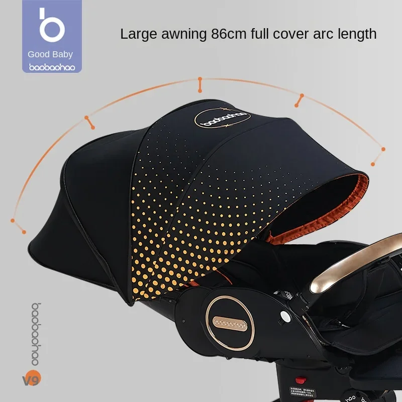 Baby Stroller Can Sit and Lie Down High Landscape Scooter Newborn Travel Stroller Two-way Seat Four Wheel Foldable Stroller