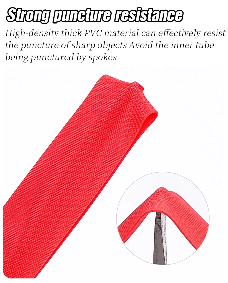 LEBYCLE Fahrrad-Schlauchreifen, pannensicher, PVC-Felgenband, Premium-Pannenschutzband für 24, 26, 27,5, 29 Zoll und 700c – Detail 4