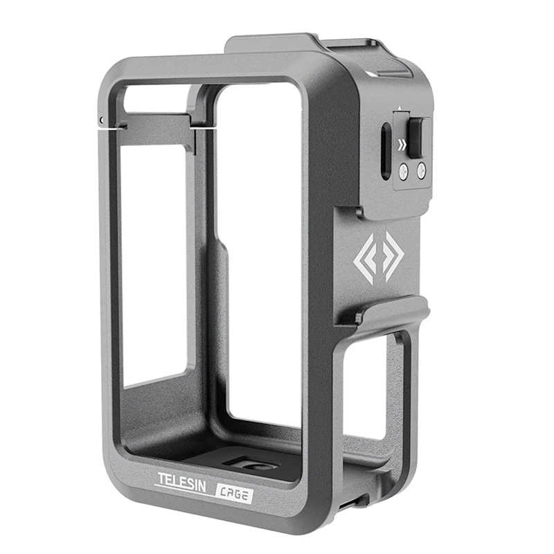 

TELESIN Aluminium Alloy Frame Case For DJI Osmo Action 3 Shoot Vertically Dual Cold Shoe Protective Shell Accessorie