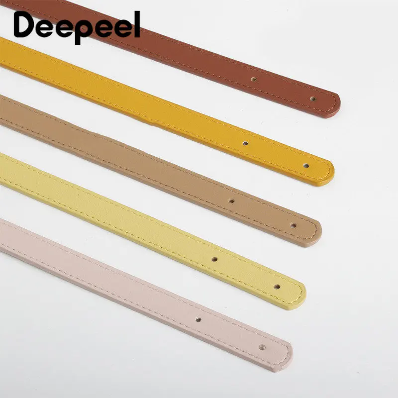 1Set Deepeel 1.8*35cm Pu Leather Handles Hangbag Strap with Rivet for Shoudler Bags DIY Handmade Replacement Straps Accessories