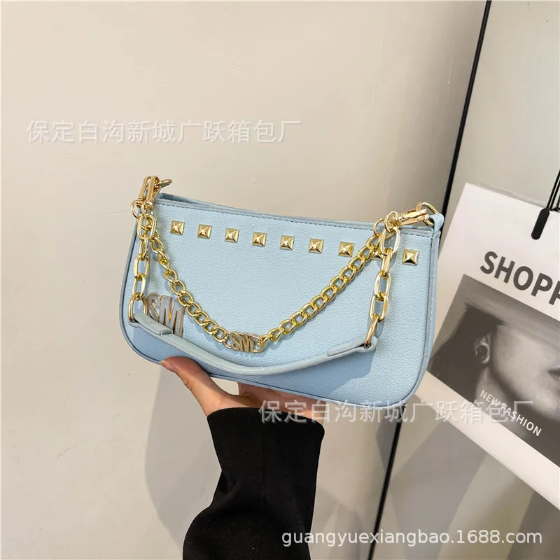 

2025 Women's Trendy Chain Letter Bag - All-Match Premium, Armpit/Top Handle/Shoulder/Crossbody Unique