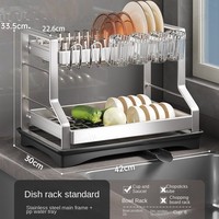 2/3 tiers drainer of stainless steel dishes Storage Sink Draining Rack new kitchen dish drying rack organizer shelf Drain Basket