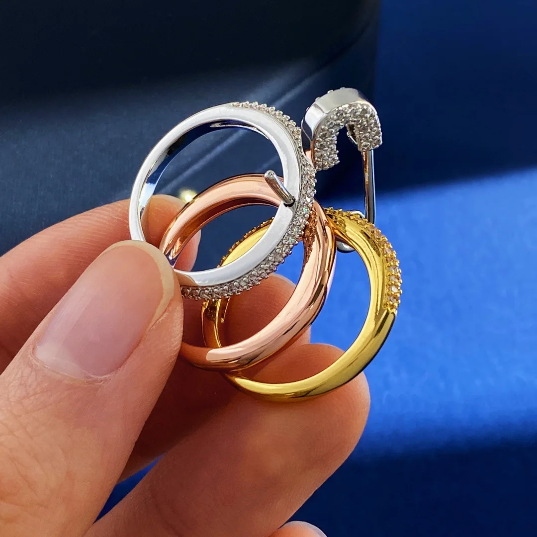 Stackable CZ Rings for Women, Multicolor Silver