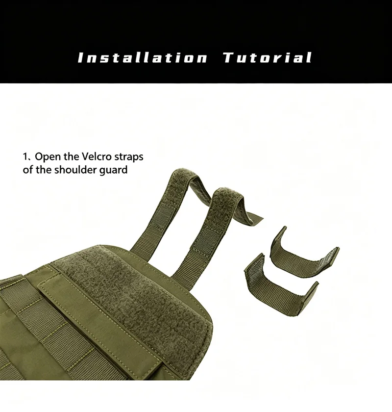 Universal Shoulder Guards for Outdoor Tactical Use Tactical Vest Add-On Extension Set 3