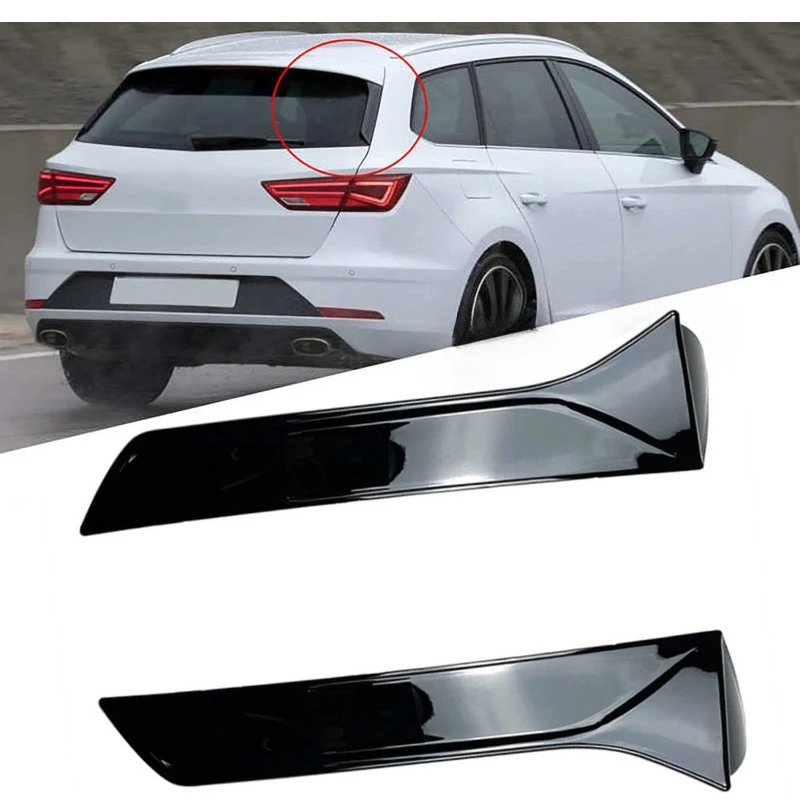 

Подходит для SEAT LEON 2013 2014 2015 2016 2017 2018 2019 2020 2021 глянцевый черный спойлер на заднее окно, боковой спойлер, 2 шт.