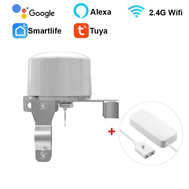 Tuya Smart Wifi valvola tubo del Gas Controller del rubinetto telecomando sensore di allarme perdite d\'acqua supporto Smart Life Alexa 33 piedi Alice