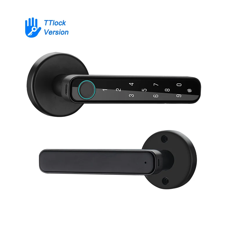 

New Arrival Apartment Room Door TTlock TUYA App Keyless Electronic Fingerprint Password Handle Lock