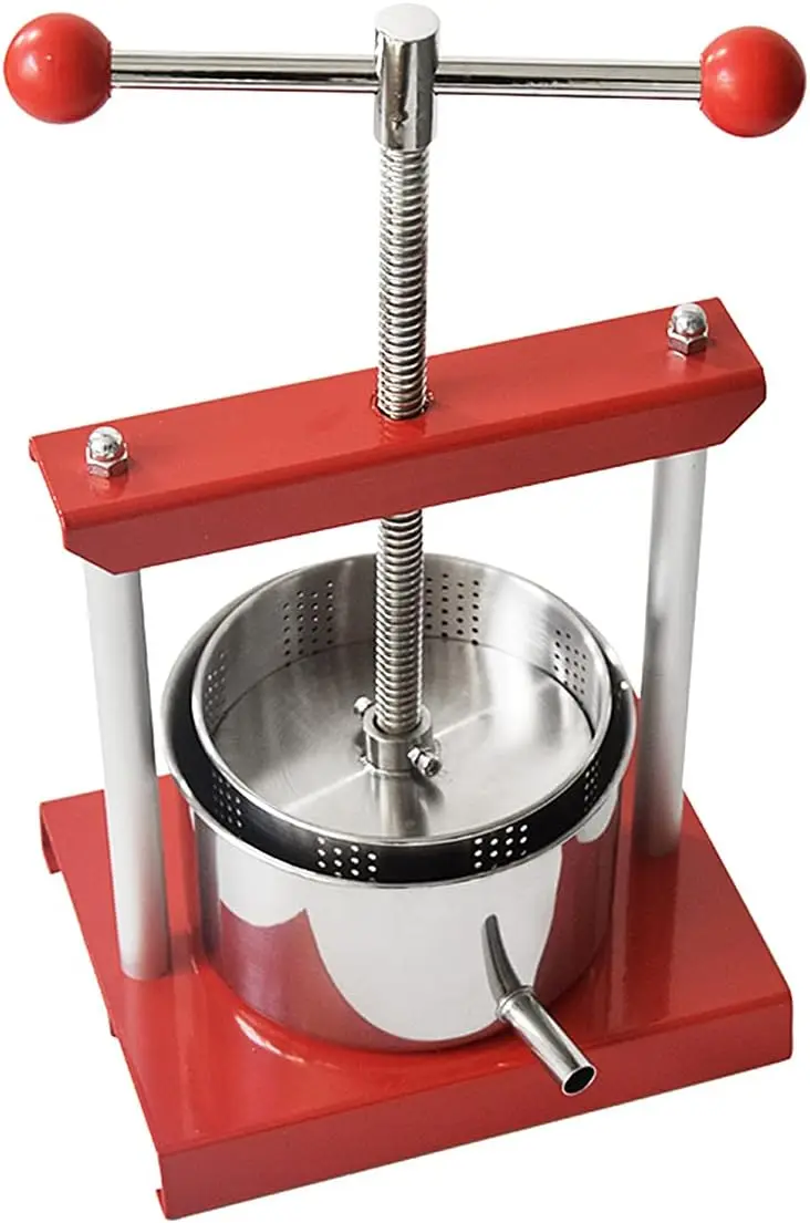 

Manual Fruit Wine Press, 2L Stainless Steel & Iron, for Juice, Cider, Olive Oil - Easy Use