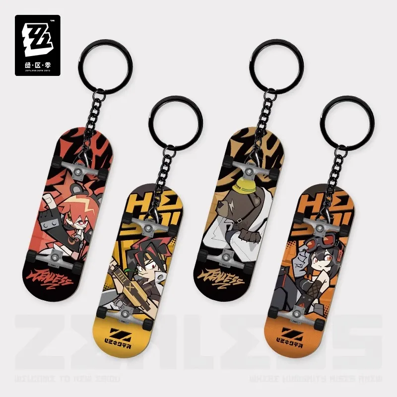 Zenless Zone Zero Mihoyo Official Products Billy Q-version Character Mini Skateboard Keychain Bags Pendant Anime Gift Collection