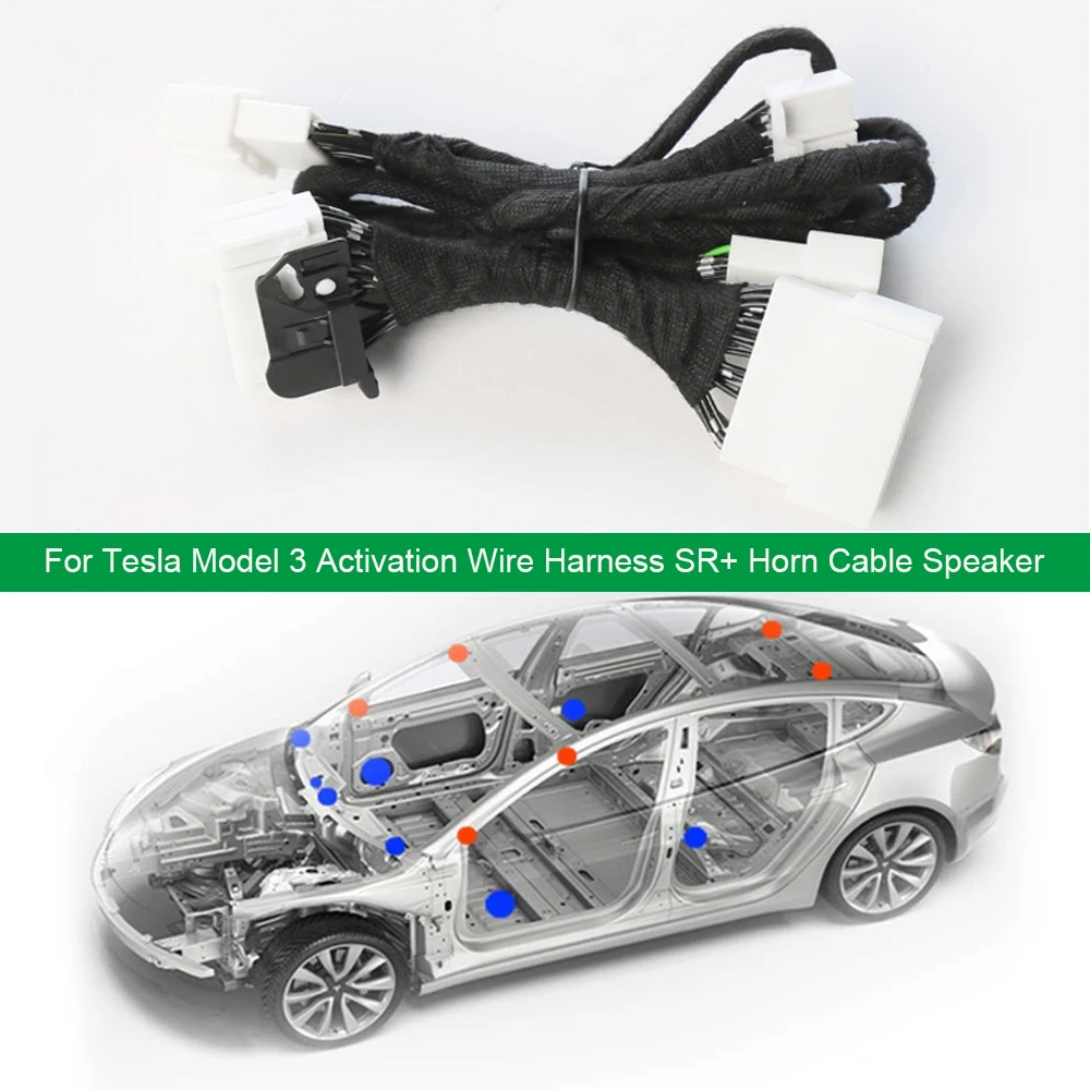 

Standard Range Plus Audio Inactive Activation Wire Harness SR+ Horn Cable Speaker For Tesla Model 3 2018 - 2020 2021 2022 2023