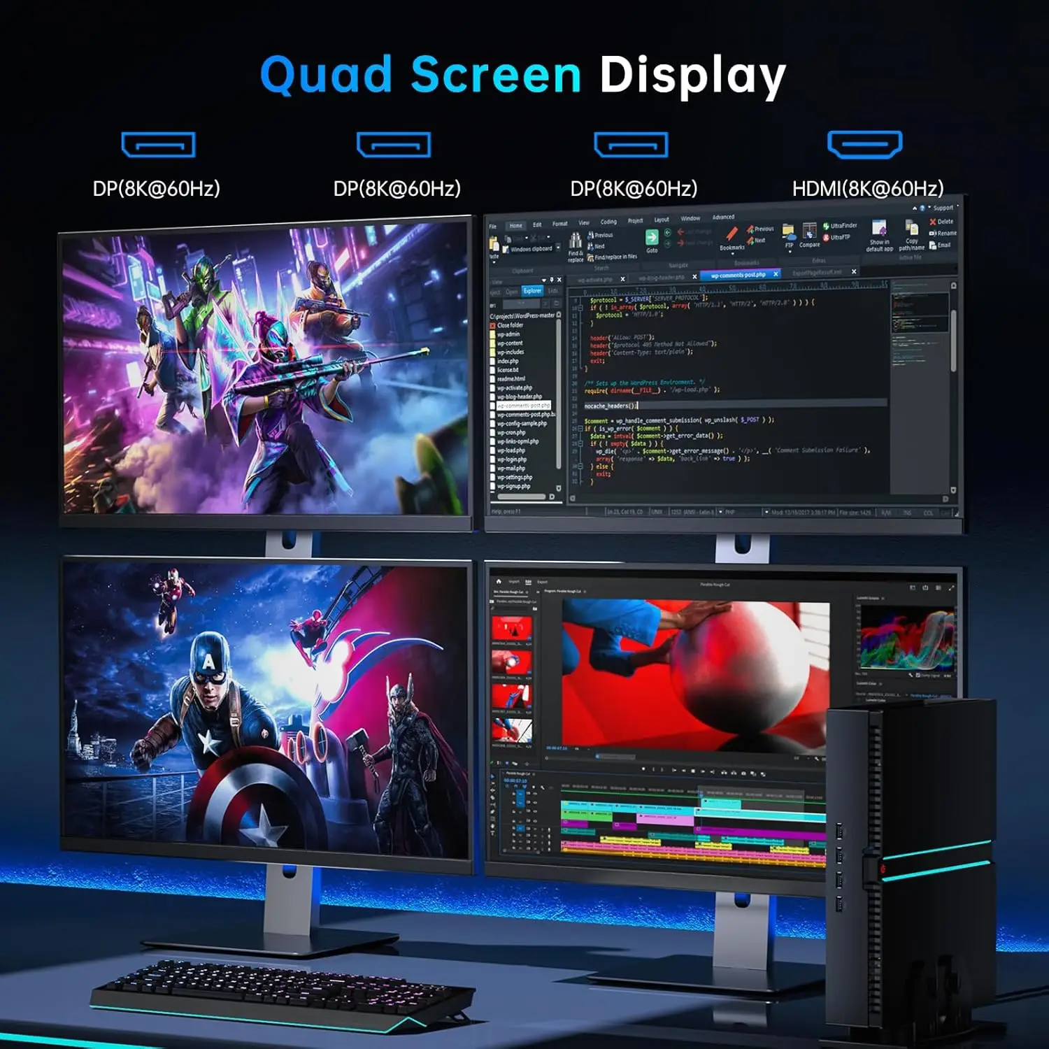 كمبيوتر صغير للألعاب 13th Gen Intel I9 13900F I7 13700F 13400F NVIDIA RTX 4070 12G Windows 11 Gamer Computer Mini Tower Desktop WiFi6