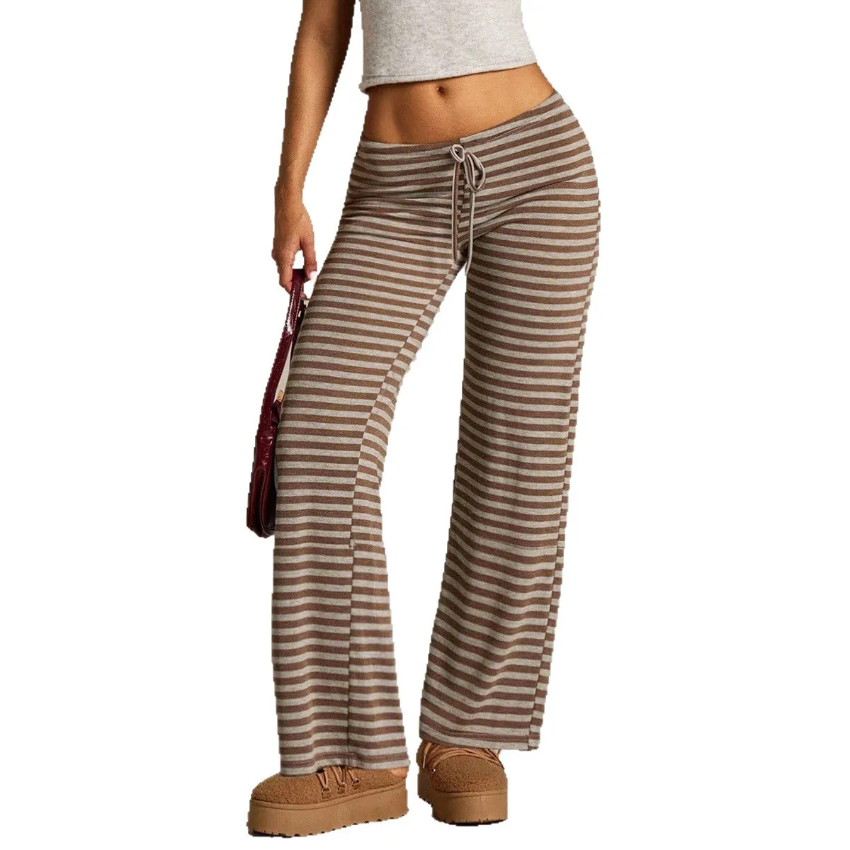 Pantalon Long rayé pour femmes, nouveau produit d'automne, best-seller, loisirs confortables, européens et américains