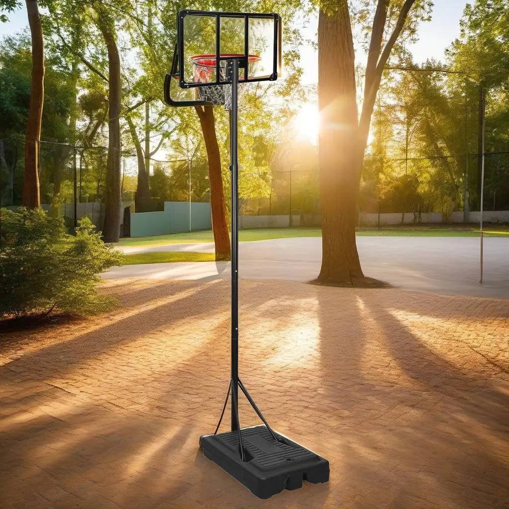 Adjustable Transparent Basketball Stand 280-350 cm Polycarbonate Hoop for Outdoor Sports