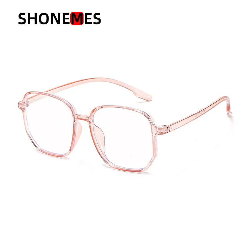 Shonemes Polygonal Eyeglasses Stylish Oversized Glasses Optical Blue Light Blocking Eyewear Brown Black Grey for Women