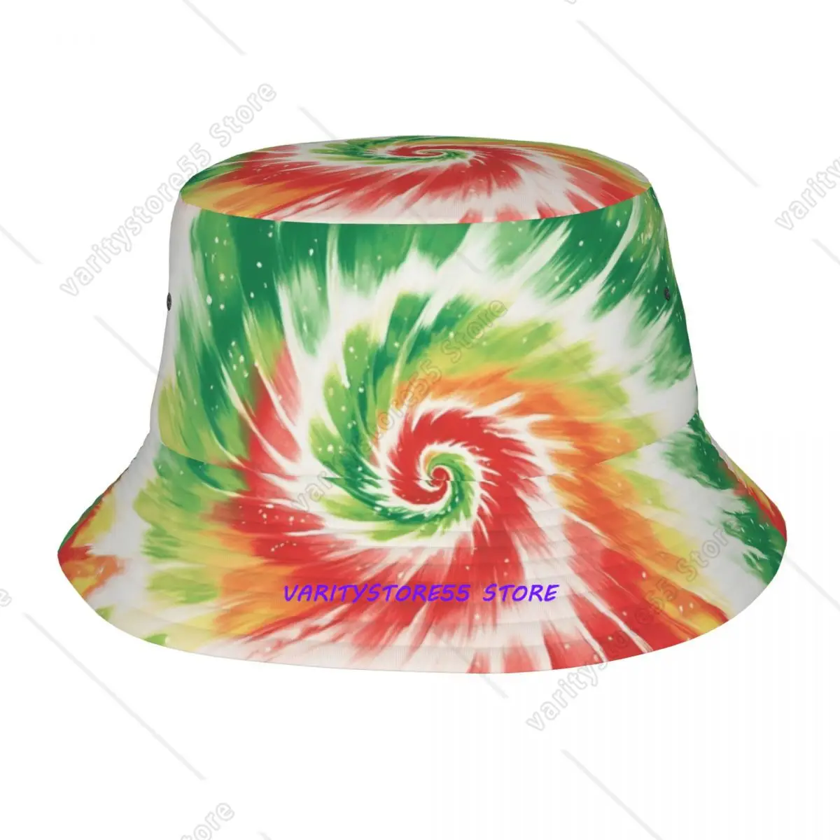 Street Psychedelic Neon Tie-Dye Bucket Hat Unisex Lightweight Outdoor Sport Fishing Hat Vocation Getaway Headwear Bob