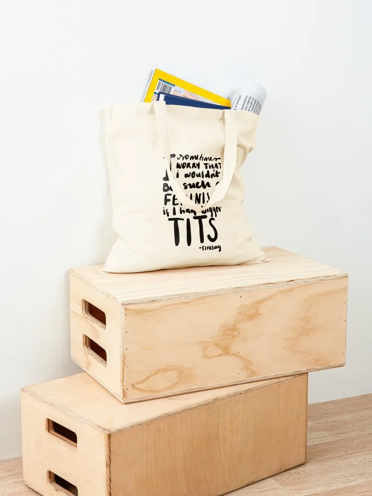 Fleabag quote Tote Bag กระเป๋าช้อปปิ้งแบบพกพา กระเป๋าถือผู้หญิง tote bags men กระเป๋านํากลับมาใช้ใหม่ กระเป๋าผ้าแคนวาส