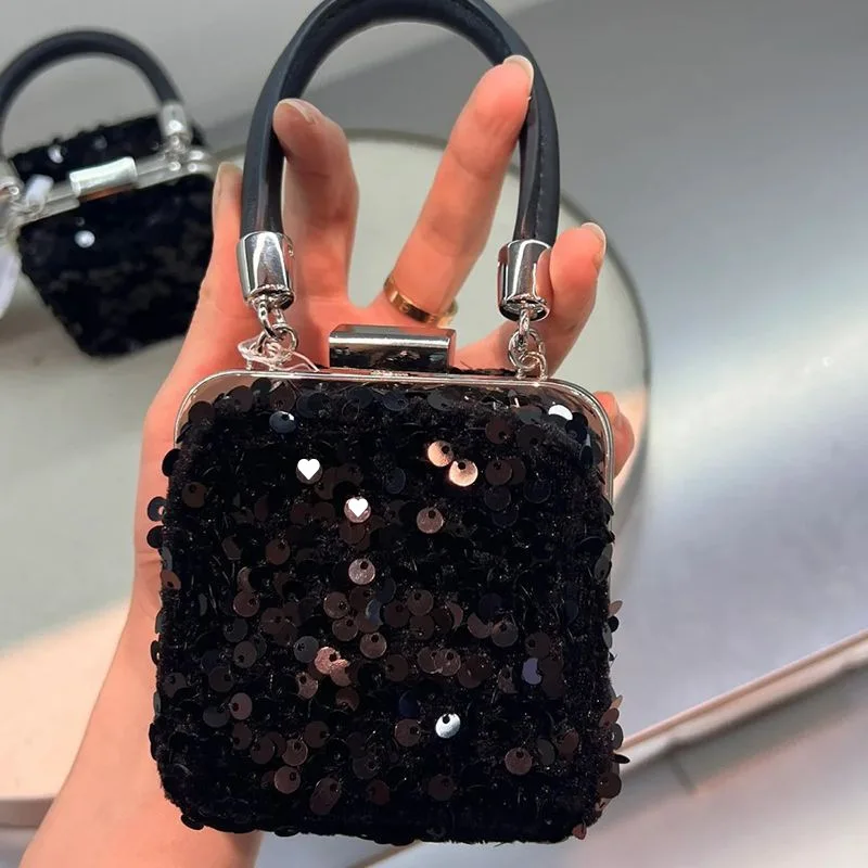 KK  2024 New Texture Small Square Women's Mini Cute Women's Chain Lipstick Handbag Crossbody ladies bag сумка pinko