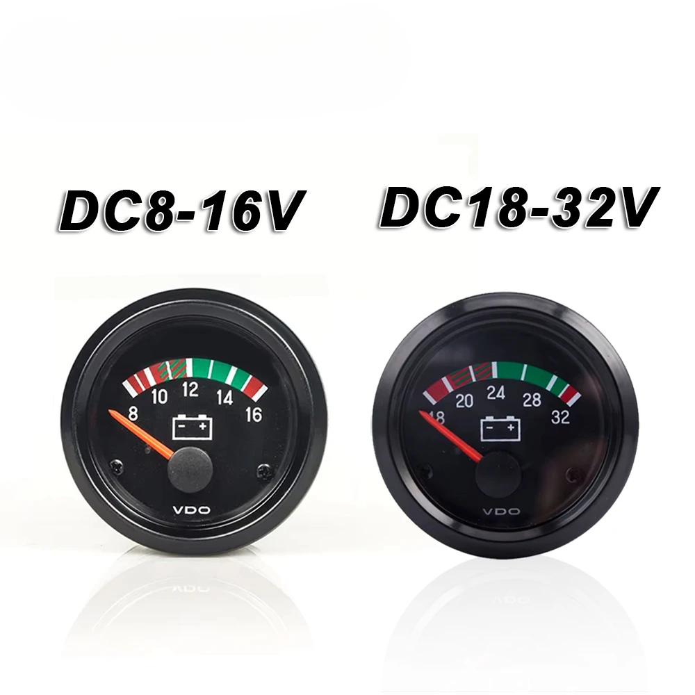 52mm DC8-16V 18-32V VDO Voltmeter Generator Voltage Guage Meter For Genset Spare Parts 12V/24V Optional