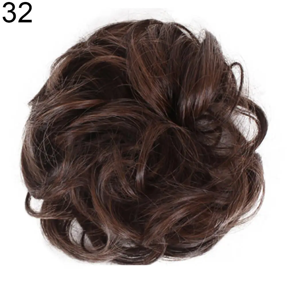 Synthetic Hair Bun Extensions Messy Curly Elastic Hair Scrunchies Hairpieces Synthetic Chignon Donut Updo Hair Pieces For Women