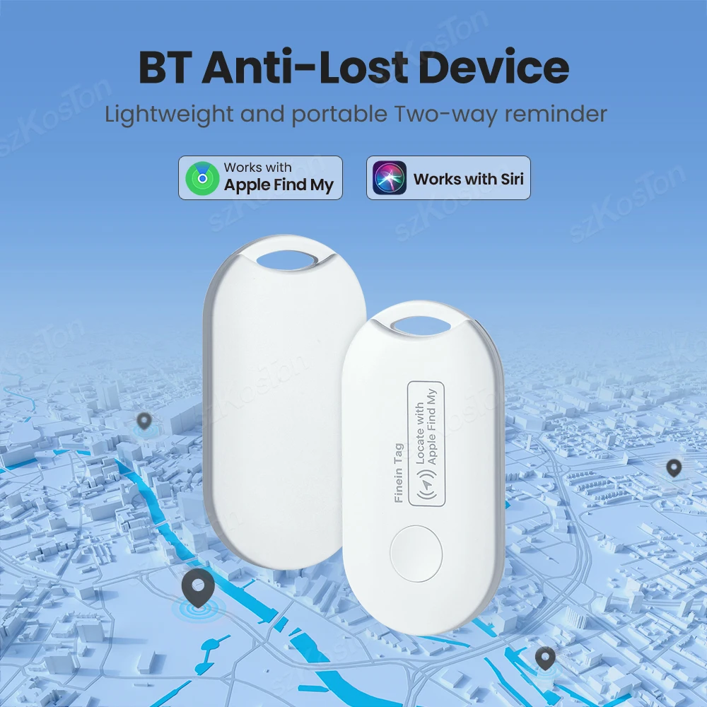 Smart Bluetooth-compatible GPS Tracker Works with Find My APP Anti Lose Reminder Device iOS System for Keys Wallet Locator