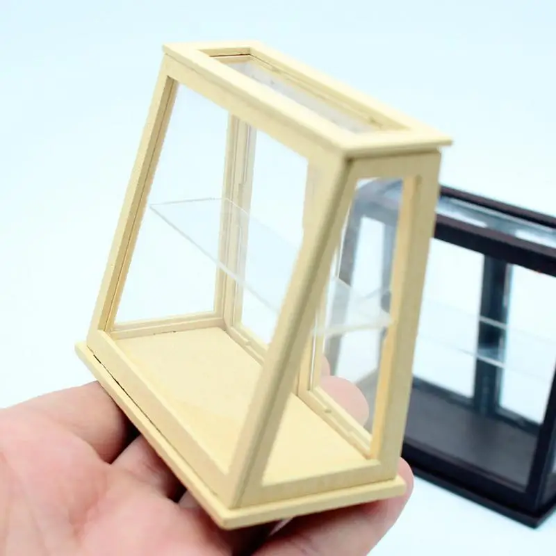 Miniature Bakery Case Dollhouse Miniature Cake Store Decoration Bakery Stand Pretend Play Cake Bread Stand Display Cabinet