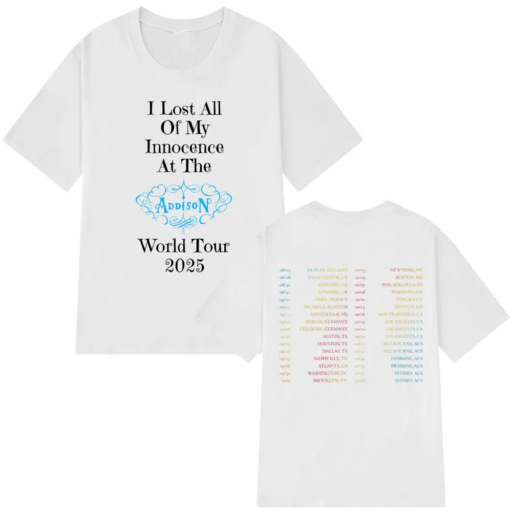 المغني أديسون راي 2025 جولة ميرش التي شيرت الرجال النساء قصيرة الأكمام القطن المحملة الصيف الجمالية Harajuku تي شيرت غير رسمي الشارع الشهير #4