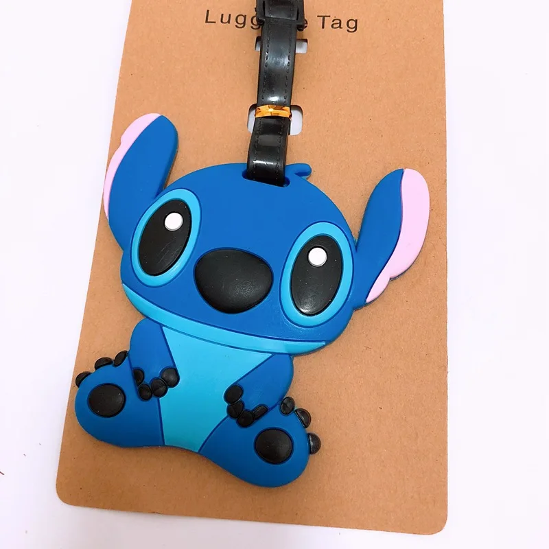 Disney Kawaii Stitch Angel Kawaii Pvc Luggage, Id Card, Address Clip, Portable Label, Anime Peripheral Pendant Gift